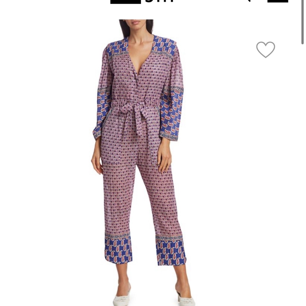 Patterned Women's Jumpsuit - Blue and Pink